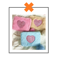  portemonnee fluffy roze hart